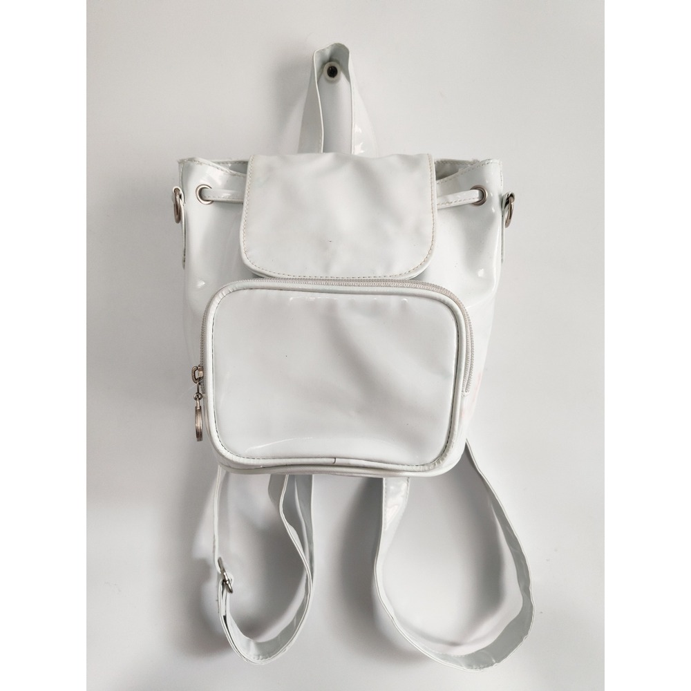 Vintage Mini Backpack Bag Small White Patent 90s Y2K Cybercore Kenneth Cole Flaw
